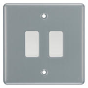 BG Metal Clad 2 Gang Switch 1x Intermediate 1x 2 Way Custom Grid Light Switch
