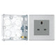 BG Screwless Brushed Steel 13A Flatplate Single Socket Unswitched FBS23G with 25mm Steel Back Box