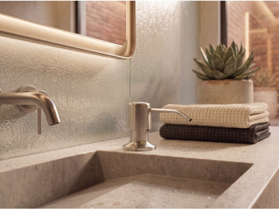 Bremmer Vena Sink Soap Dispenser in Brushed Steel