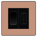BG Evolve Polished Copper 2 Way Light Switch & 13A Fused Spur Plate | Black Insert