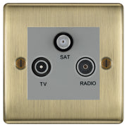 BG Nexus Metal Antique Brass TV/FM/SAT Socket NAB67G by British General (BG-NAB67G)