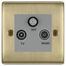BG Nexus Metal Antique Brass TV/FM/SAT Socket NAB67G by British General (BG-NAB67G)
