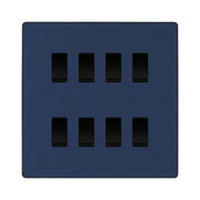 BG Evolve Matt Blue 7 Gang Custom Grid Light Switch with Back Box Included by British General (BG-Evolve-DB-7G-CUSTOM-LIGHT-SWITCH)