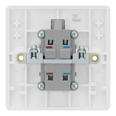 BG Nexus 1 Gang 20A 2 Pole Switch White & 32mm Pattress Back Box