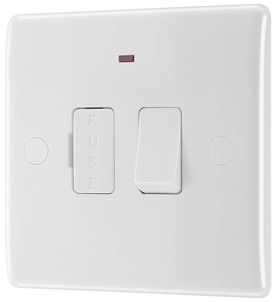 BG 852 Moulded Round Edge | White | 13A 2 Pole Neon Switched Fused Connection Unit by British General (BG-852)
