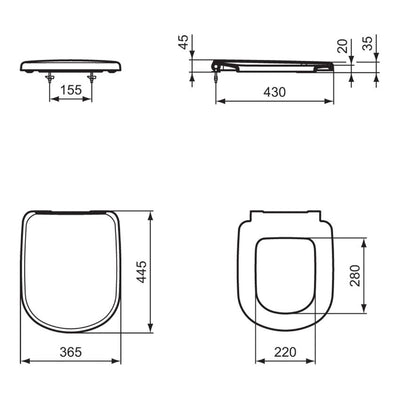 Ideal Standard Tempo Standard Toilet Seat - T679201 by Ideal Standard (IdealStandard-T679201)