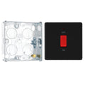 BG Screwless Matt Black 45A DP Single Plate + Neon FFB74 with 25mm Steel Back Box