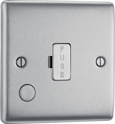 BG NBS55 Nexus Metal Brushed Steel 13A Flex Output Unswitched Fused Spur Unit