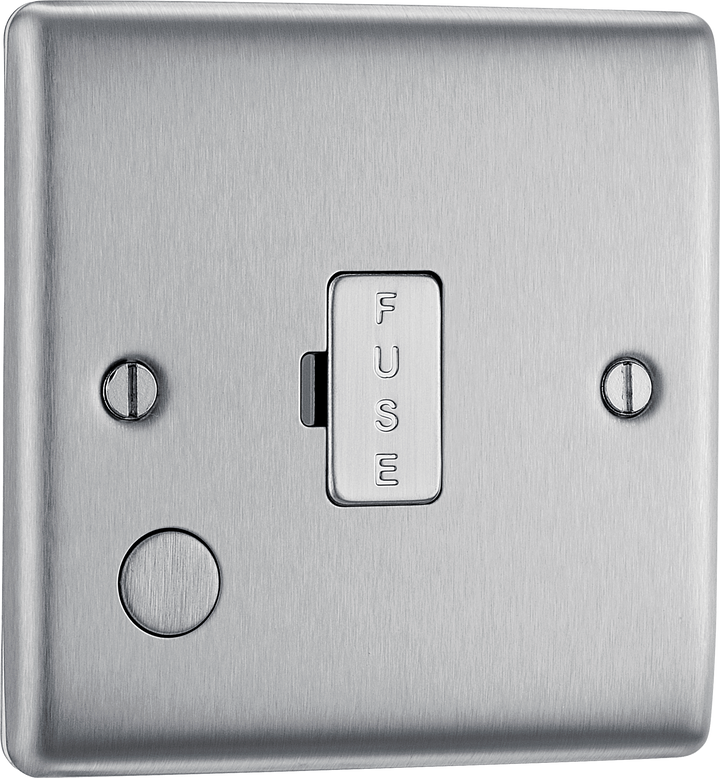 NBS55 Front - This 13A fused and unswitched connection unit from British General provides an outlet from the mains containing the fuse ideal for spur circuits and hardwired appliances.