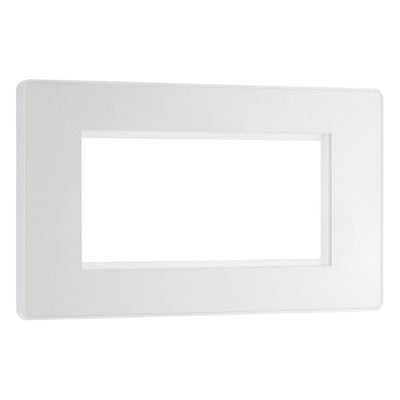 BG Evolve Pearl White 4G Euro Plate with 2X USB-A Dual Chargers Black Insert