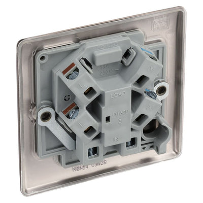 BG Nexus Black Nickel 13A Unswitched Fused Connection Unit NBN54 with 35mm Steel Back Box
