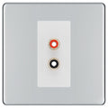 BG Screwless Polished Chrome Euro Module RCA X 2 Outlet FPCRCA2W