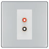 BG Screwless Polished Chrome Euro Module RCA X 2 Outlet FPCRCA2W by British General (BG-FPCRCA2W)