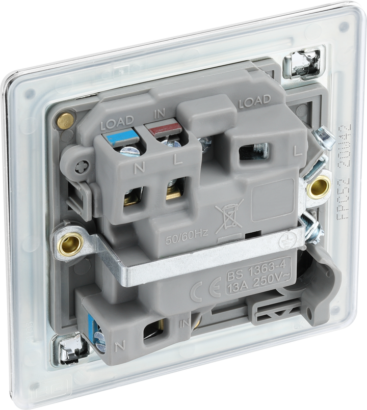 FPC52 Back - This 13A fused and switched connection unit from British General with power indicator provides an outlet from the mains containing the fuse ideal for spur circuits and hardwired appliances.