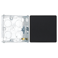 BG Evolve Matt Black 2 Way Single Edge to Edge Rocker Switch PCDMB12EB with 25mm Steel Back Box