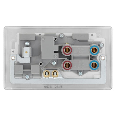 BG Nexus Brushed Steel 45A Switched Socket and Cooker Control Unit NBS70W with 35mm Steel Back Box