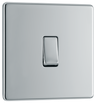BG Electrical FPC12 Nexus Screwless Flat-Plate 2 Way 10A Single Light Switch Polished Chrome by British General (BG-FPC12-Shopify-SA_1)