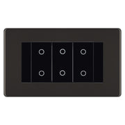 BG Nexus Screwless Black Nickel Triple Master Touch Dimmer Switch Black Inserts FBNTDM3B by British General (BG-EMTDMB+FBNEMR4)