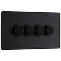 BG Evolve Matt Black 4 Gang Custom Grid Dimmer Light Switch PCDMD84B