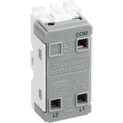 BG R12 Nexus Grid White 20A 20AX 2 Way 1 Pole Switch Module by British General (BG-R12)
