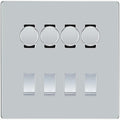 BG Screwless Polished Chrome 8 Gang Switch 4x Trailing Edge LED Dimmer, 2x Intermediate, 2x 2-Way Switch