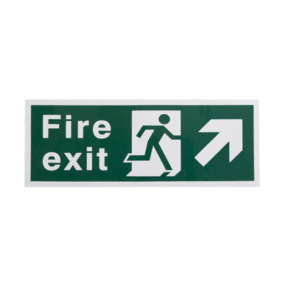Extinguishers & Equipment: Plastic Fire Exit Signs - Self-Adhesive Arrow Down by Rainbow (SAFELINCS-RBRPSAWFED)