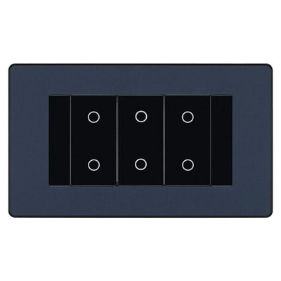 BG Evolve Matt Blue Screwless Triple Secondary Touch Dimmer Switch PCDDBTDS3B by British General (BG-PCDDBTDS3B)