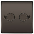 BG NBN82P Nexus Metal 2 Gang, 2 Way, 400W Dimmer Switches - Black Nickel