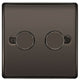 BG NBN82P Nexus Metal 2 Gang, 2 Way, 400W Dimmer Switches - Black Nickel