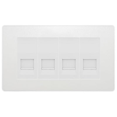 BG Evolve Pearlescent White 4 Gang IDC Secondary Telephone Socket - White Insert by British General (BG-PCDCLBTS4W)