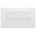 BG Evolve Pearlescent White 4 Gang IDC Secondary Telephone Socket - White Insert