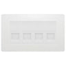 BG Evolve Pearlescent White 4 Gang IDC Secondary Telephone Socket - White Insert by British General (BG-PCDCLBTS4W)