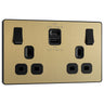 BG Evolve Satin Brass PCDSB22UAC45B USB Double Socket 45W Type A & C USB by British General (BG-PCDSB22UAC45B)