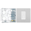 BG Evolve Brushed Steel 1 Gang Secondary Telephone Outlet PCDBSBTS1W with 35mm Steel Back Box