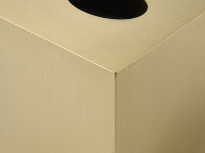 Corby Plymouth Cube Tissue Box Holder in Brushed Brass