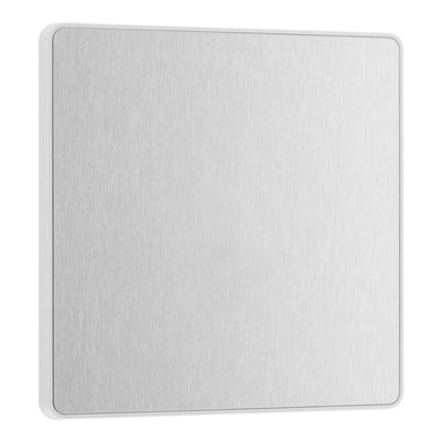 BG Evolve Brushed Steel Single Blank Plate PCDBS94W with 35mm Steel Back Box
