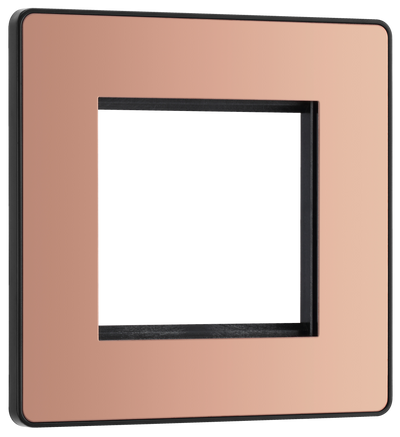 BG Evolve PCDCPEMS2B Polished Copper 2 Euro Module Front Plate - Black Insert