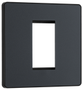 BG Evolve PCDMGEMS1B Matt Grey 1 Euro Module Front Plate - Black Insert