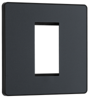 BG Evolve PCDMGEMS1B Matt Grey 1 Euro Module Front Plate - Black Insert by British General (BG-PCDMGEMS1B-Shopify-SA_1)