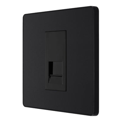 BG Evolve Matt Black 1 Gang Secondary Telephone Socket PCDMBBTS1B with 35mm Steel Back Box