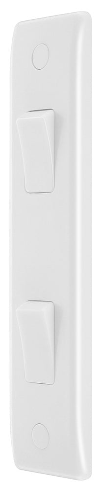 BG 848 Moulded Round Edge | White | 2 Gang 10A 2 Way Architrave Switch by British General (BG-848)