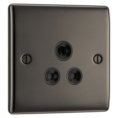 BG Nexus Black Nickel 5A Unswitched Round Pin Socket NBN29B and 25mm Steel Back Box