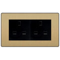 BG Evolve Satin Brass 4 Gang 13A Unswitched Socket - PCDSB4GUSSB