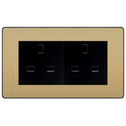 BG Evolve Satin Brass 4 Gang 13A Unswitched Socket - PCDSB4GUSSB by British General (BG-PCDSB4GUSSB)
