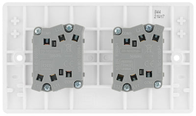 BG 844 Moulded Round Edge | White | 4 Gang 10AX 2 Way Plate Switch by British General (BG-844)