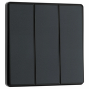 BG Evolve Matt Grey 3 Gang 2-Way 20A Edge to Edge Rocker Light Switch | PCDMG43EB by British General (BG-PCDMG43EB)