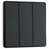 BG Evolve Matt Grey 3 Gang 2-Way 20A Edge to Edge Rocker Light Switch | PCDMG43EB by British General (BG-PCDMG43EB)
