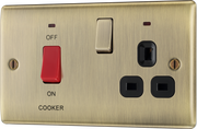 BG NAB70B Nexus Metal Antique Brass 45A 2 Pole Cooker Switch 13A Neon Switched Socket by British General (BG-NAB70B-Shopify-SA_1)