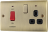 BG NAB70B Nexus Metal Antique Brass 45A 2 Pole Cooker Switch 13A Neon Switched Socket by British General (BG-NAB70B-Shopify-SA_1)