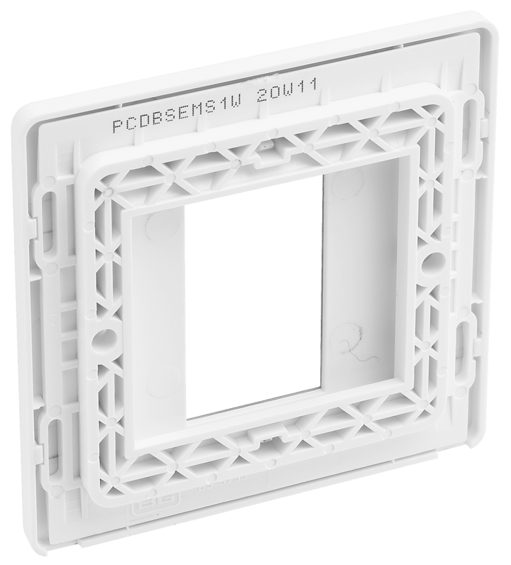 PCDBSEMS1W Back - The Euro Module range from British General combines plates and interchangeable modules so you can configure your own bespoke switches and sockets.